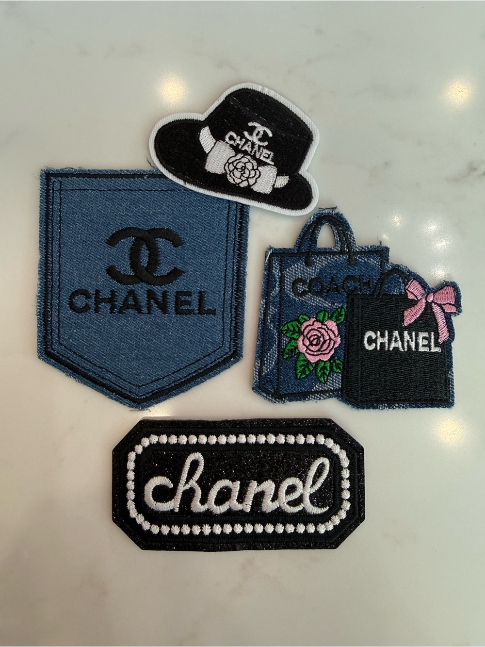 Beautiful Denim Hand Crafted Iron on Patches